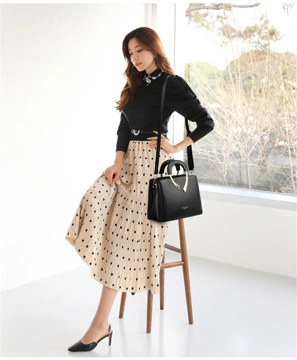 GENUINE VANDERWAH High Quality Pu Leather Casual Tote Luxury Handbags Women Bags Designer Shoulder Crossbody Bags for Women 2025
