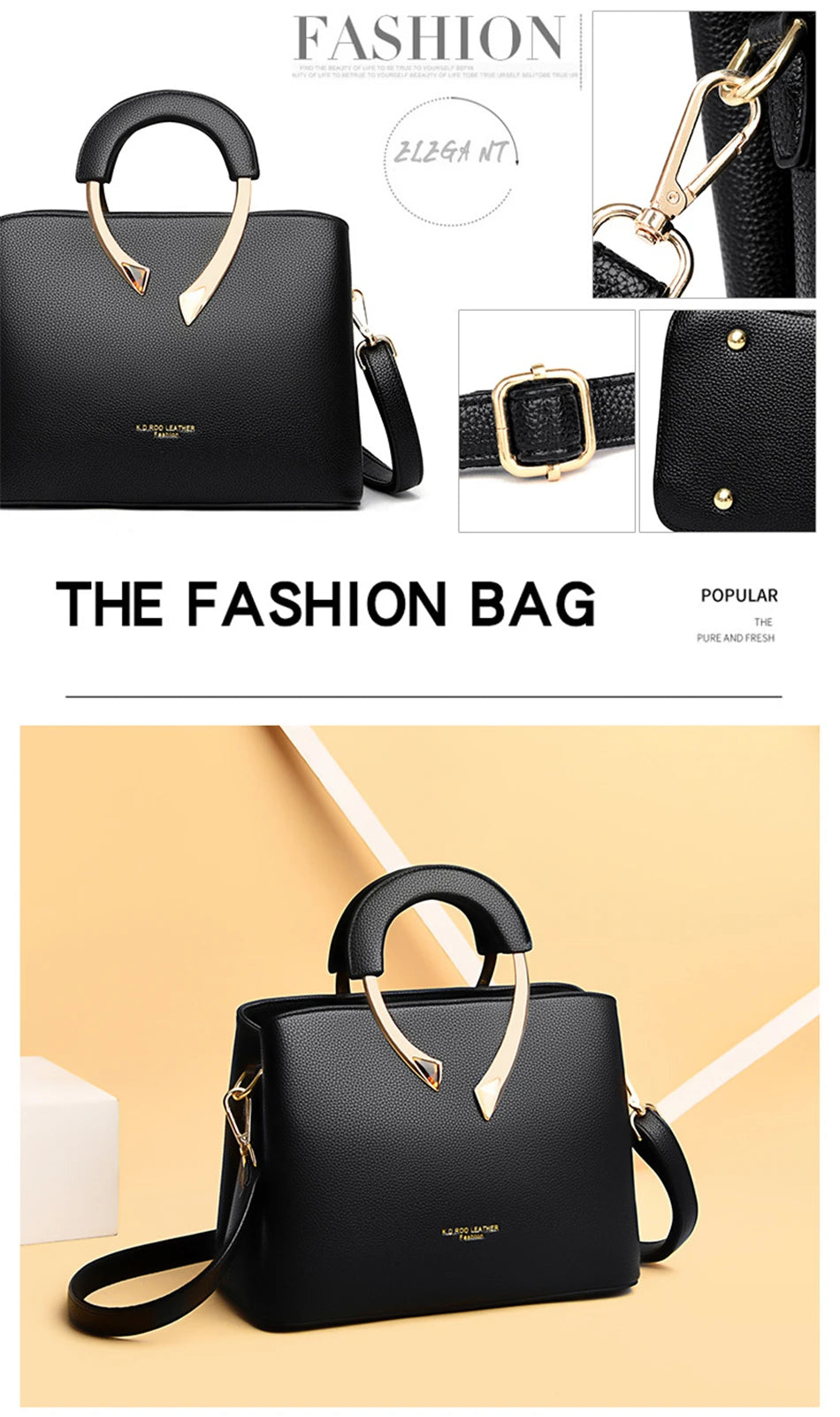 GENUINE VANDERWAH High Quality Pu Leather Casual Tote Luxury Handbags Women Bags Designer Shoulder Crossbody Bags for Women 2025