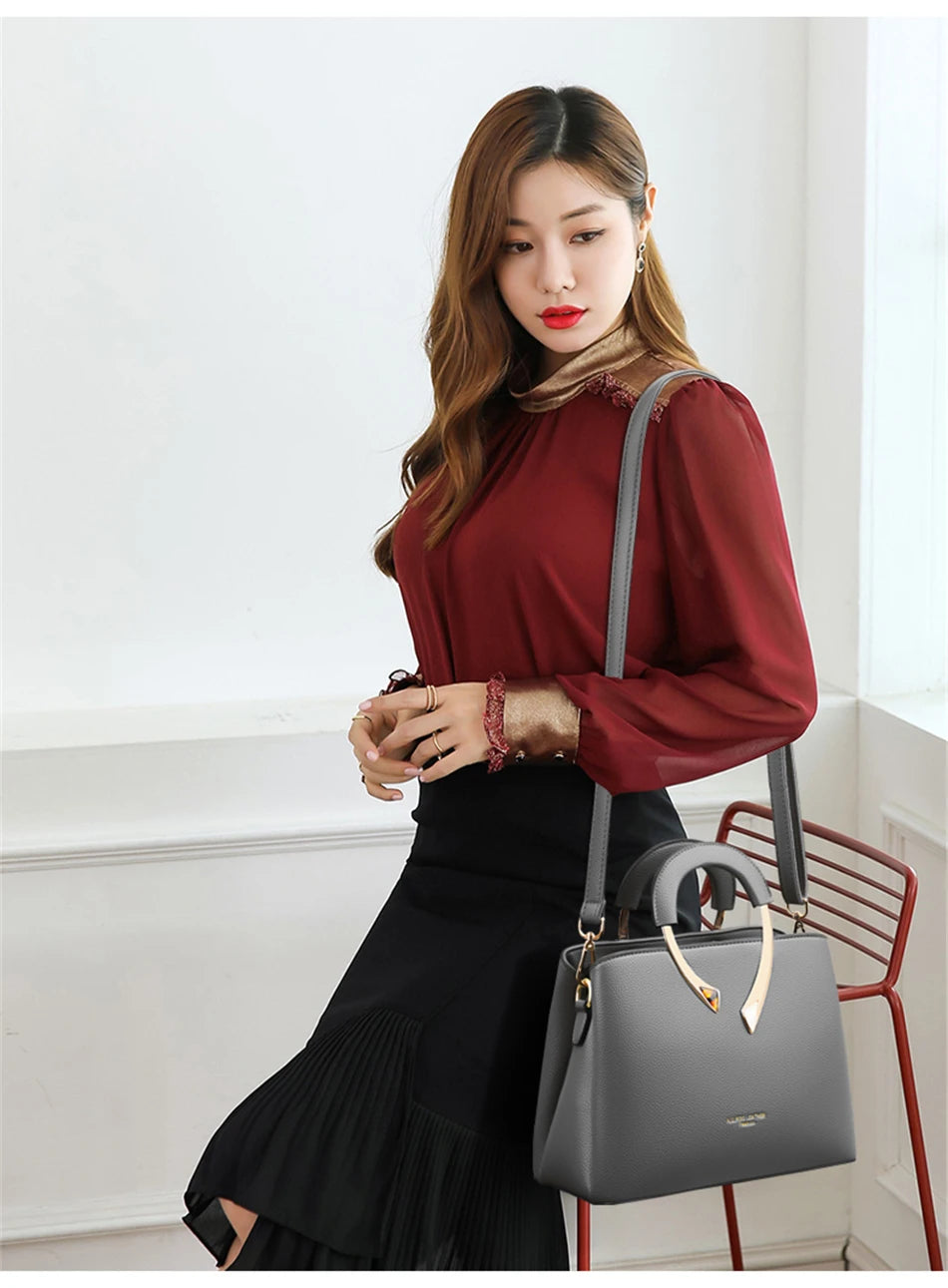 GENUINE VANDERWAH High Quality Pu Leather Casual Tote Luxury Handbags Women Bags Designer Shoulder Crossbody Bags for Women 2025