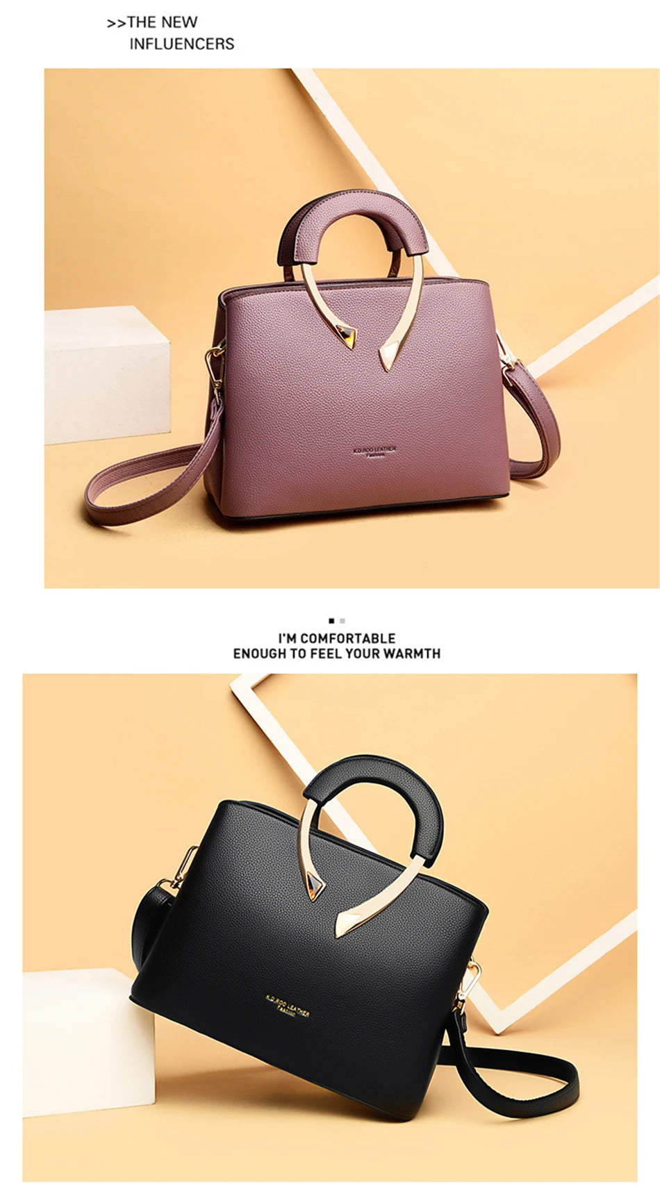 GENUINE VANDERWAH High Quality Pu Leather Casual Tote Luxury Handbags Women Bags Designer Shoulder Crossbody Bags for Women 2025