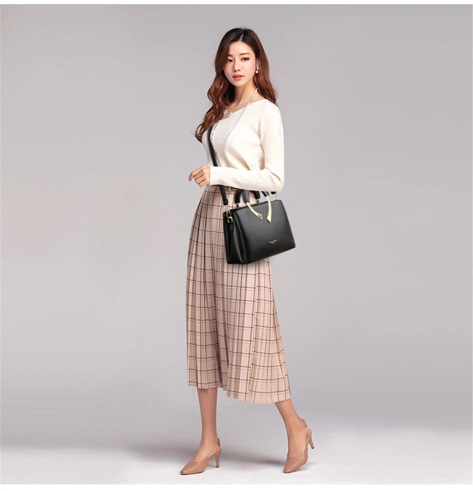 GENUINE VANDERWAH High Quality Pu Leather Casual Tote Luxury Handbags Women Bags Designer Shoulder Crossbody Bags for Women 2025