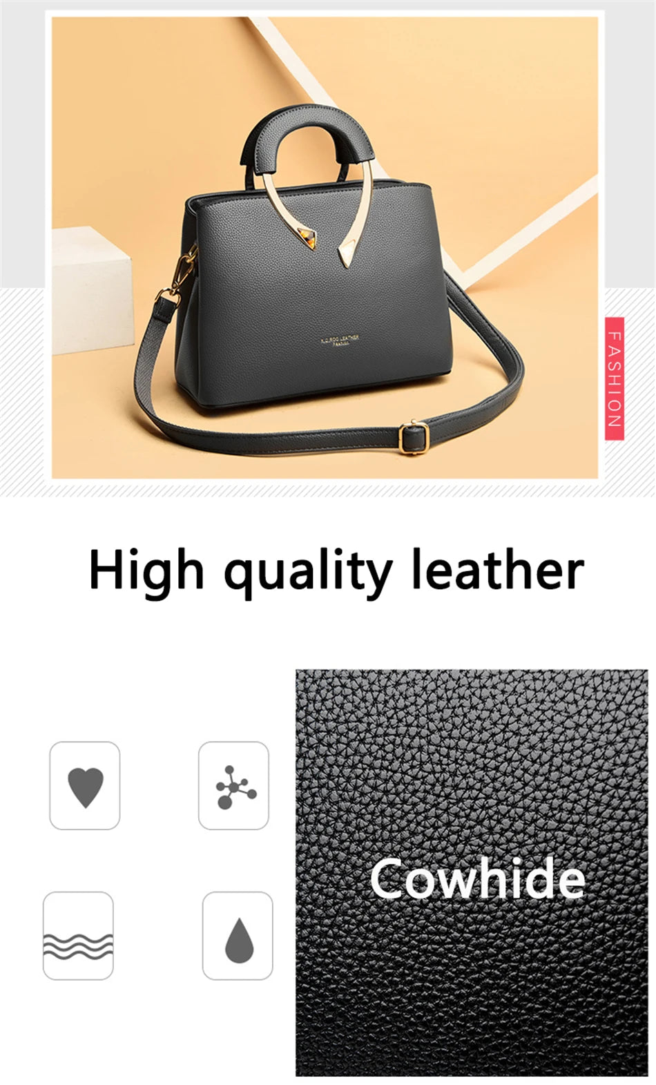 GENUINE VANDERWAH High Quality Pu Leather Casual Tote Luxury Handbags Women Bags Designer Shoulder Crossbody Bags for Women 2025
