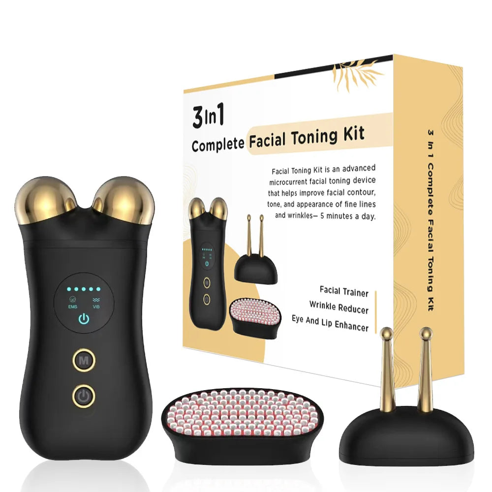 Multifunctional three-in-one micro-current facial conditioner, apple muscle red light rejuvenation introducer