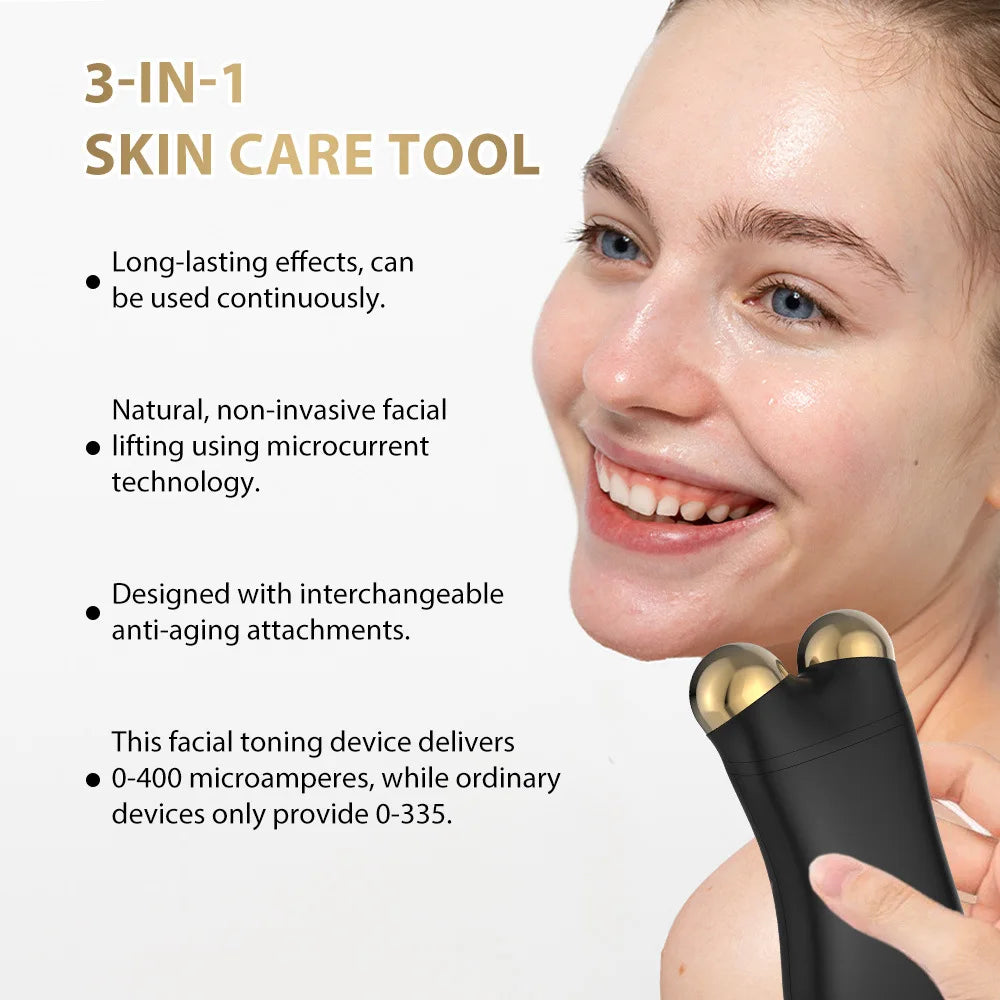 Multifunctional three-in-one micro-current facial conditioner, apple muscle red light rejuvenation introducer