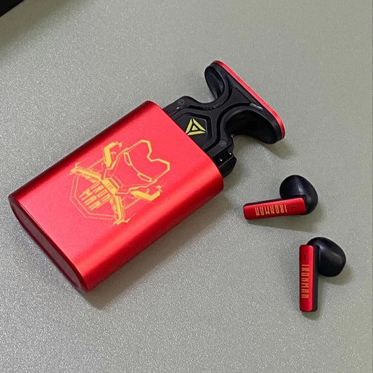 Genuine Marvel Iron Man Captain America Black Panther Mecha Audio Bluetooth Headphones Semi-In-Ear Radio Sports Games Noise Red
