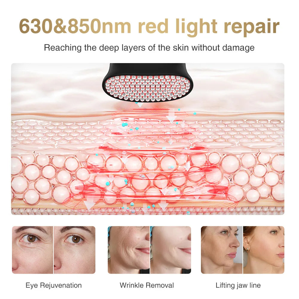Multifunctional three-in-one micro-current facial conditioner, apple muscle red light rejuvenation introducer