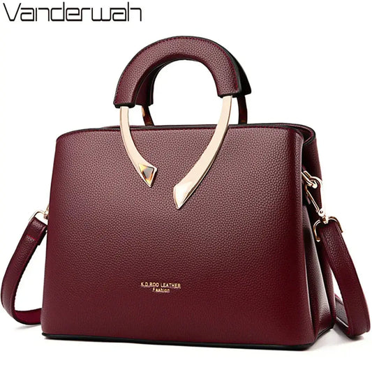GENUINE VANDERWAH High Quality Pu Leather Casual Tote Luxury Handbags Women Bags Designer Shoulder Crossbody Bags for Women 2025 My Store