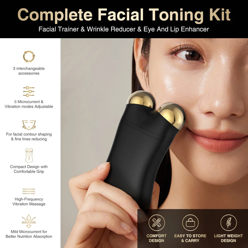 Multifunctional three-in-one micro-current facial conditioner, apple muscle red light rejuvenation introducer