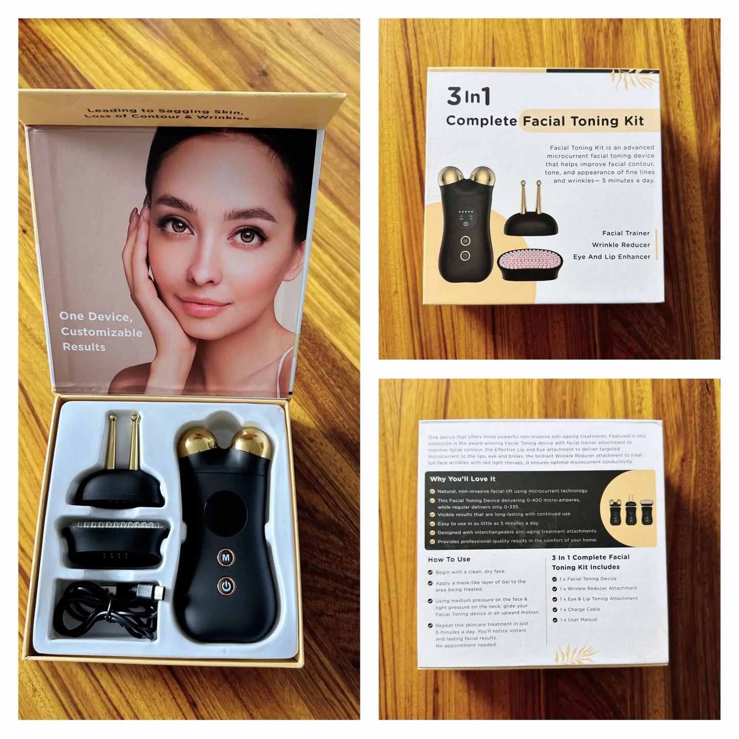 Multifunctional three-in-one micro-current facial conditioner, apple muscle red light rejuvenation introducer