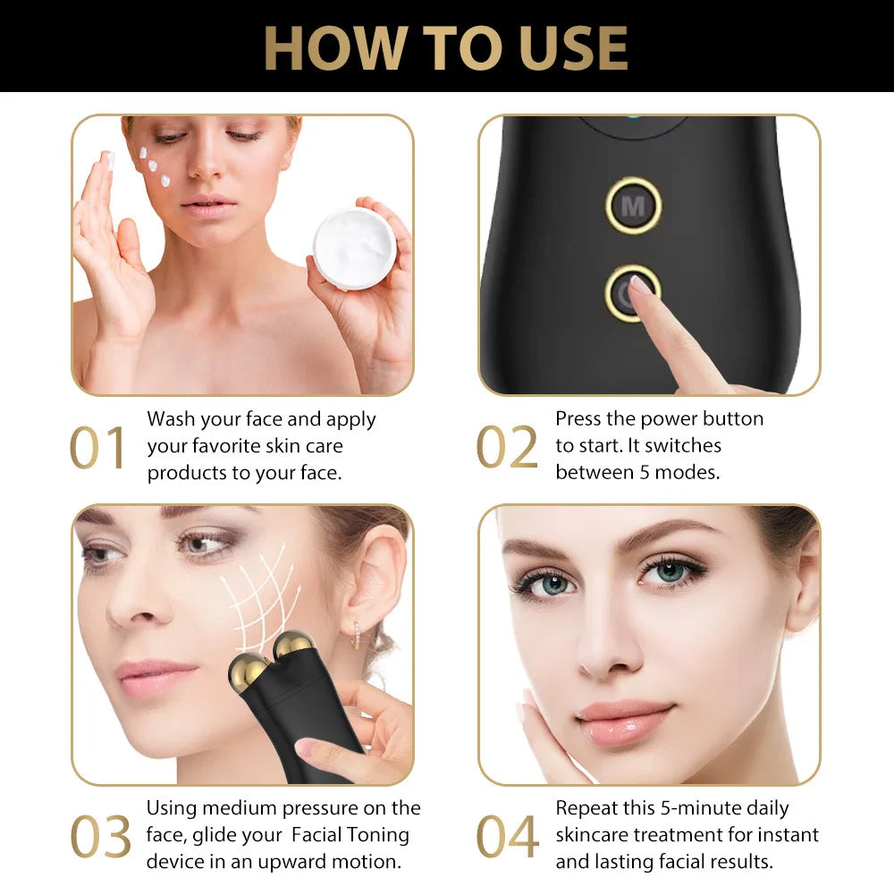 Multifunctional three-in-one micro-current facial conditioner, apple muscle red light rejuvenation introducer