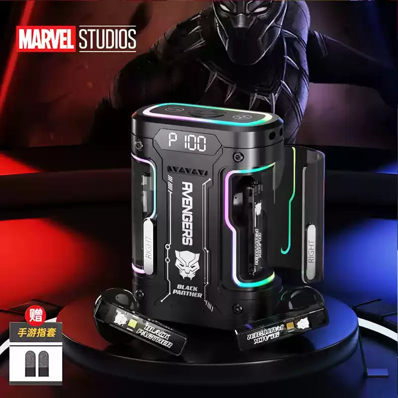 Genuine Marvel Iron Man Captain America Black Panther Mecha Audio Bluetooth Headphones Semi-In-Ear Radio Sports Games Noise Red