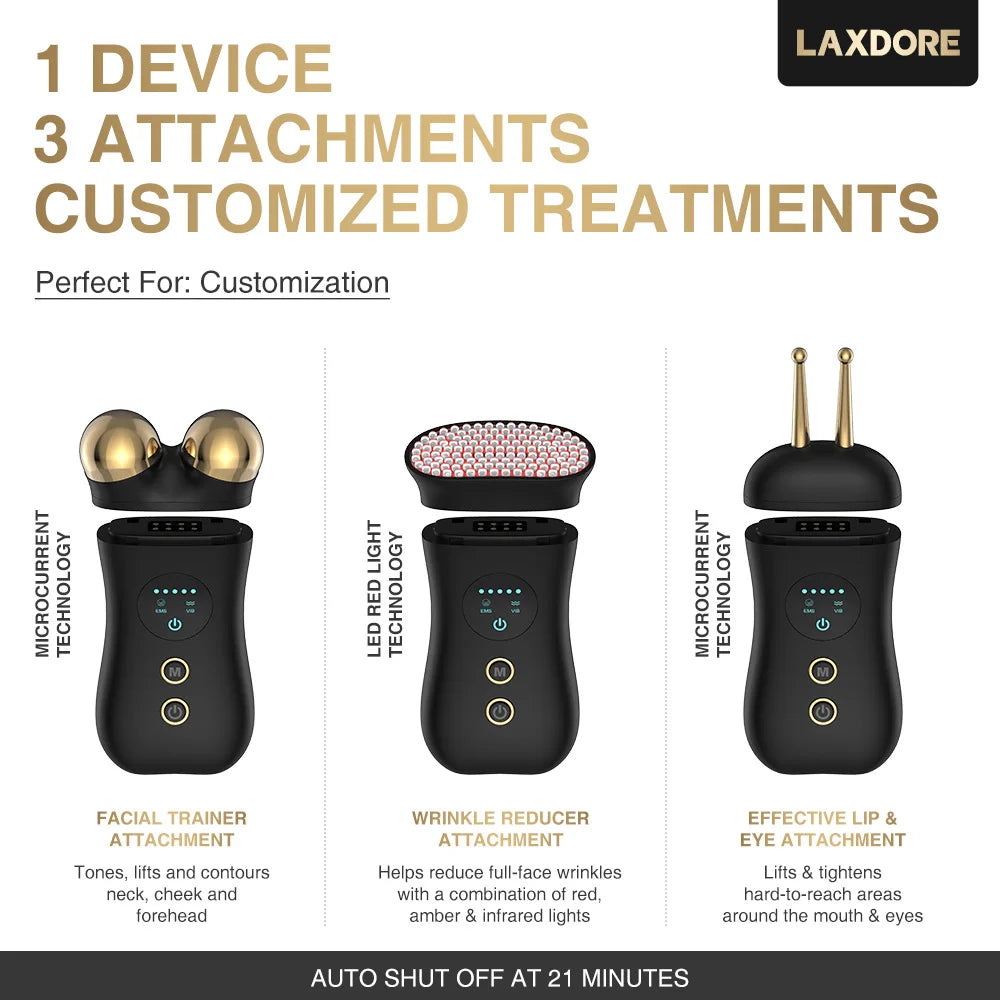 Multifunctional three-in-one micro-current facial conditioner, apple muscle red light rejuvenation introducer