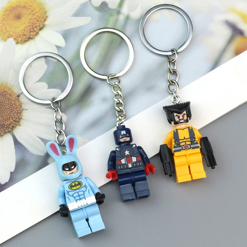 Marvel Avengers Spider-Man Iron Man Wolverine Anime Character Key Chain Action Figure Backpack Car Pendant Holiday Gift