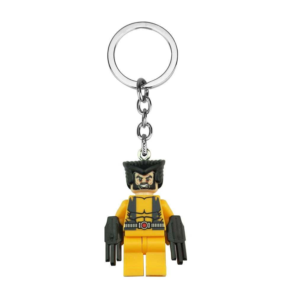 Marvel Avengers Spider-Man Iron Man Wolverine Anime Character Key Chain Action Figure Backpack Car Pendant Holiday Gift